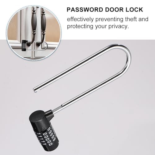DIKACA Large U-Shaped Combination Padlock Plastic and Metal Material with 5 Digit Password Easy to Set Password, Hanging Lock for Cabinets and Home Use for Cabinet Wardrobe Door Handle — view 3