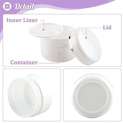 10 Pcs Cosmetic Sample Jars, 10/20/30/50/100ml Plastic Refillable Travel Pots for Toiletries Empty Cosmetic Container Pots with Mini Spatulas Spoon and Labels for Makeup Beauty Nails — view 3