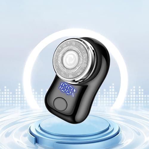 Compact Portable Shaver for Men USB Rechargeable Wet & Dry Grooming with Precision Ideal Travel Trimmer Facial Hair Remover Smooth Tool (Black, One Size) — view 3