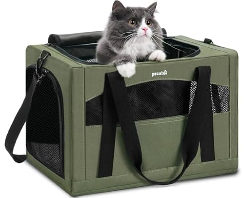 pecute Cat Carrier, Pet Carrier with Scientific Hidden Partition, Green