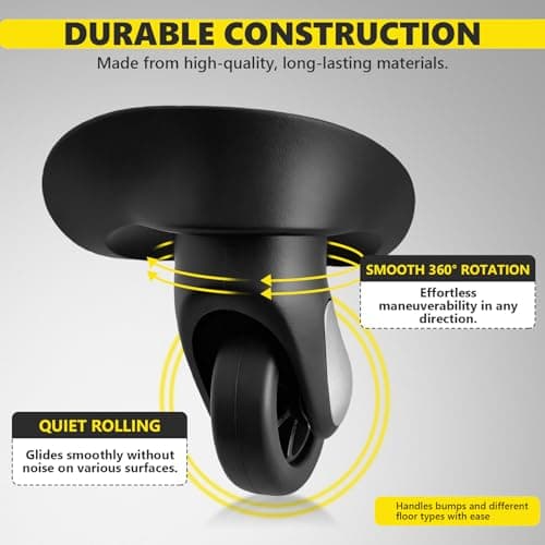 Luggage Wheels Replacement Wheel for Luggage Suitcase Repair 360° Rotating Suitcase Replacement Wheels with 4 Mounting Holes H123 — view 4