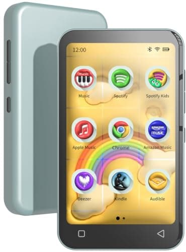 TIMMKOO 16GB Kids MP3 Player with Bluetooth and WiFi, Parental Controls, 4" Music Player with Spotify, Audible Up to 1TB （Teal）