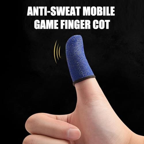 Compression Finger Sleeve - Video Game Finger Sleeves, Claw Socks Thumb Sleeves, 2 Carbon Fiber Thumb | Anti-sweat Cots | Stabilizer Support | Gloves For Mobile, FPS, Games, Electronics — view 3