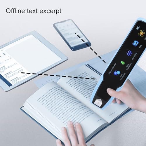 Scan Translator Pen, Text to Speech Reading Pen, Smart Recoring Pen for Students, Dyslexia, Wireless Voice Language Translator for Travel Business (Blue) — view 3