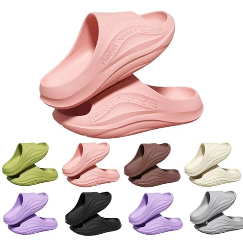 Platform Sandals For Women Arch Support Sandals For Women Poolside Shower-Safe Sliders Beach-Ready Minimalist Sliders Comfy Non-Slip Slides Memory Foam Cushioned Slides Bouncy Soft Shoes — view 2
