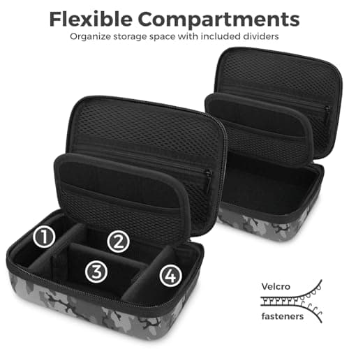deleyCON Travel Accessories Organiser Bag Felt Small - Hard Case with Dividers - for Electronics, Charger, Power Supply, Cable, Car, Travel Accessories, Hair Clipper, Camera, Tools - Camouflage — view 5