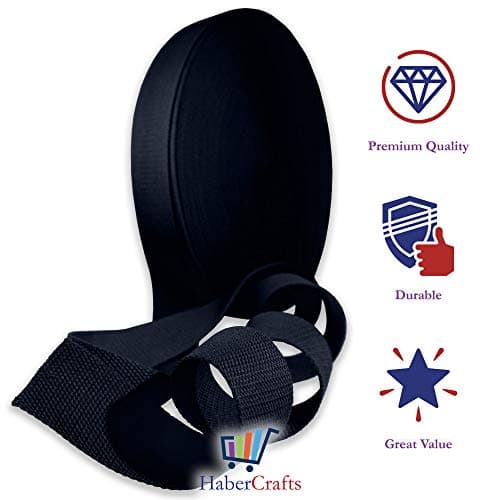 Heavy Duty 25mm Webbing Belt Strap - Cotton Blend Upholstery Webbing for Bag, Rucksack, Backpack & Luggage Straps - Dark Navy Blue - 5 Meters — view 3