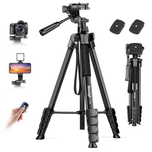 Nineigh Camera Phone Tripod, 75'' Lightweight DSLR Camera Stand