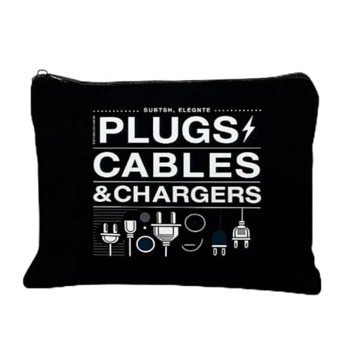 Black Travel Tech Organiser Bag for Cables, Chargers and Power Banks