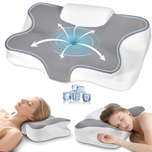 Memory Foam Pillow,Cervical Ergonomic pillow,Soft Sleep&Firm Relax (grey)