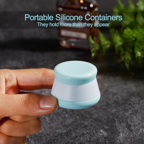 INSFIT 4 Pack Silicone Travel Containers - CAA Compliant 20ml Leakproof Toiletries Jars, BPA-Free Cream Containers with Lids & Labels, UK Travel Essentials (Includes Mini Spatulas) — view 2