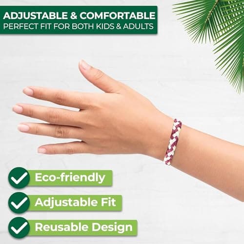 BREXTER® Mosquito Repellent Bracelet, Pack of 15 Adjustable Leather Bands with Natural Deet-Free 24-Hour Protection, Insect Repellent Bracelets 300 Hours Protection, Suitable for All Age — view 3