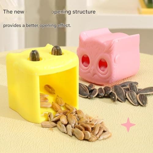 ECMQS Portable Owl Shape Nut Sheller for Travel Use, Cream white — view 5