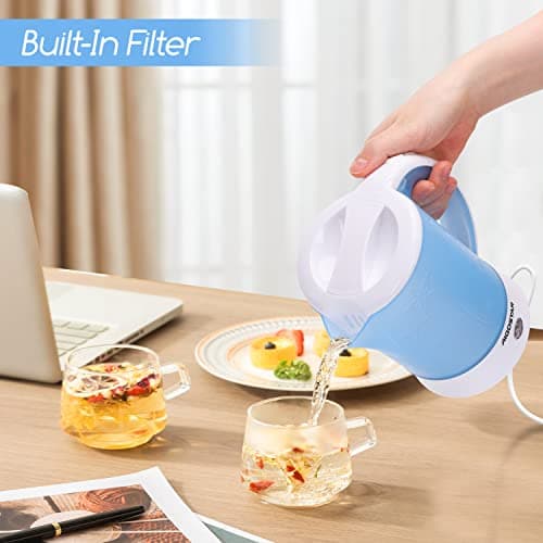 Aigostar 0.6L Compact Travel Kettle Set with Cups & Spoons, 650W, Blue — view 6