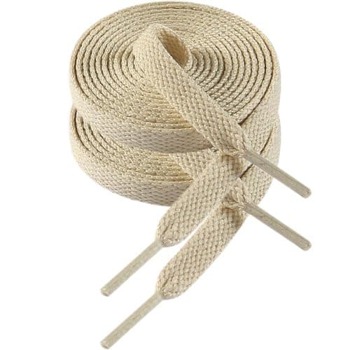 VSUDO 120 cm Cream Shoe Laces for Trainers, Beige Trainer Laces, 1 Pair