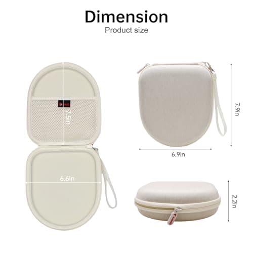 XANAD Headphone Case for Sony WH-CH520 Travel Carrying Headphones Beige — view 2