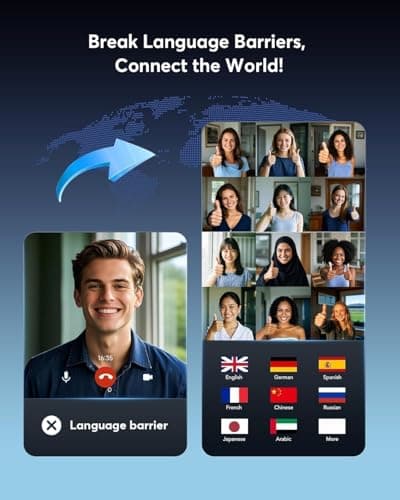 Paekole AI Translation Earbuds Real Time - 198 Language Translator Earbuds, Two-Way Language Translator Device, 6-in-1 Translating Device, Translate Ear Buds for Travel Learning with Charging Case — view 3
