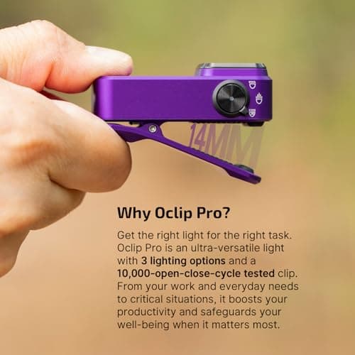 OLIGHT Oclip Pro Rechargeable EDC Torch Clip on Flashlight, Purple — view 2