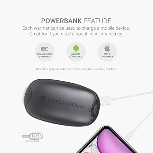 Lifesystems Rechargeable Dual-Palm Hand Warmer with 2 x 5000mAh Power Bank — view 5
