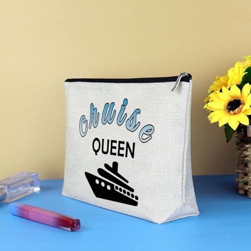 Cruise Trip Gift Cosmetic Bag Cruise Vacation Gift for Women Cruise Themed Travel Makeup Bag Cruising Lover Gift Girls Weekend Gift for Beach Life Travel Gift for Best Friend Friendship Gift — view 6