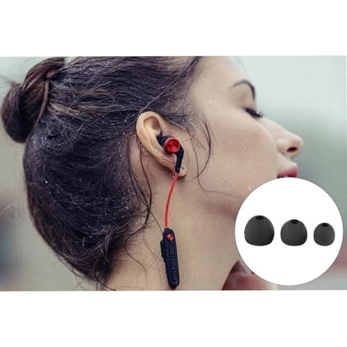 6 Pairs Replacement Earbud Tips, Ear Buds Replacement Rubber Tips Earphone Buds, 3 Sizes(S/M/L) Silicone Earbuds for In-Ear Headphones (Black) — view 6