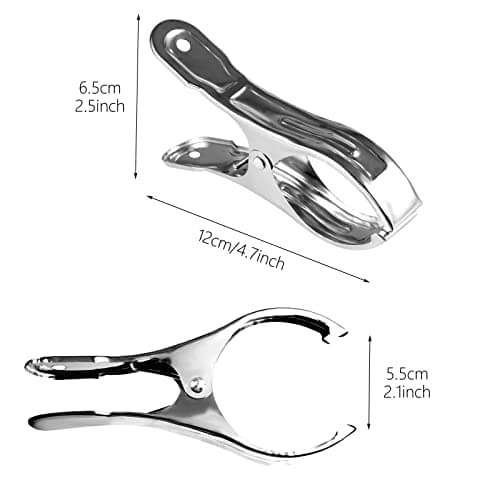 8 Pack 12cm Stainless Steel Beach Towel Clips, Silver — view 4