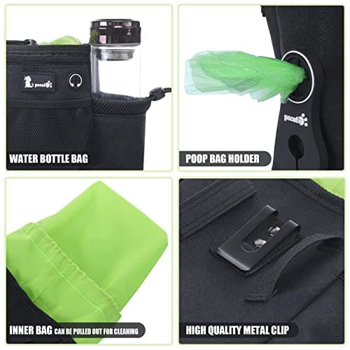 pecute Large Dog Treat Pouch with Water Bottle Holder,Multiple Pockets — view 3