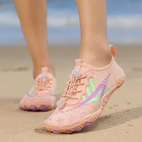 Generisch Women's Outdoor Trainers, Water Shoes for Hiking, Walking, Cycling, Non-Slip, Breathable, Quick-Drying, Comfortable with Elastic Quick Release, pink, 5 UK — view 2