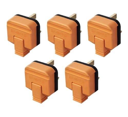 Heavy-Duty 13 Amp UK 3-Pin Mains Plug (Orange) (5)