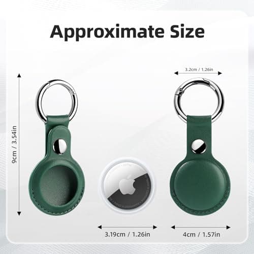 LETREEN Airtag Case, 4 Pack PU Leather Airtag Holder with Key Ring — view 3