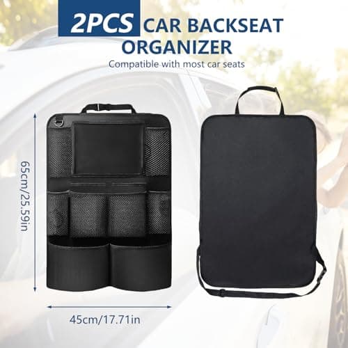 Eidoct 2 Pack Car Seat Organizer, 45x65cm Waterproof Backseat Car Organizer — view 2