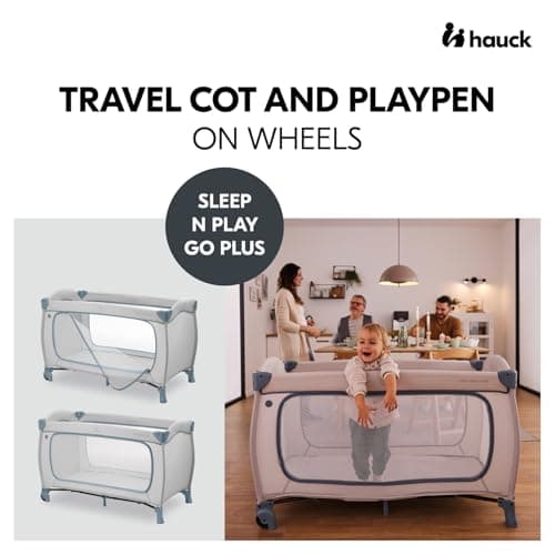 hauck Travel Cot, Wheels XL Zip Access Carry Bag, Sleep N Play GO PLUS Blue — view 2