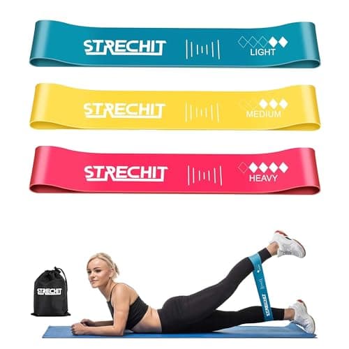 Resistance Bands for Men and Women with Different Resistance Levels for Shaping Legs & Glutes - Exercise Band for Gym, Yoga, Home Exercise, Workout with Carrying Bag & Posture Guide (3, Multi Colour)