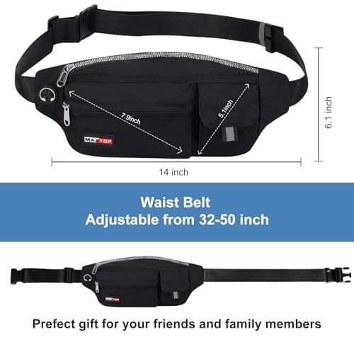 MAXTOP Large Bumbag Waist Crossbody Bags for Women Men Running Belt Bag Anti-Theft with Adjustable Strap Travel Essentials for Walking Hiking Cycling Easy Carry All Phones — view 4