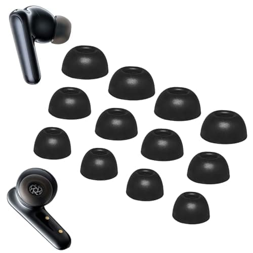 Aiivioll 6 Pairs Liberty 4 NC Ear Tips Compatible with Soundcore Liberty 4NC Replacement S/M/L 3 Size Soft Rubber Silicone Flexible Eartips Earplug Gel Skin Cover Fit in Case Accessories - Black