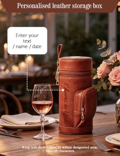 Personalised Leather Travel Humidor Case with Name Storage Holder — view 2