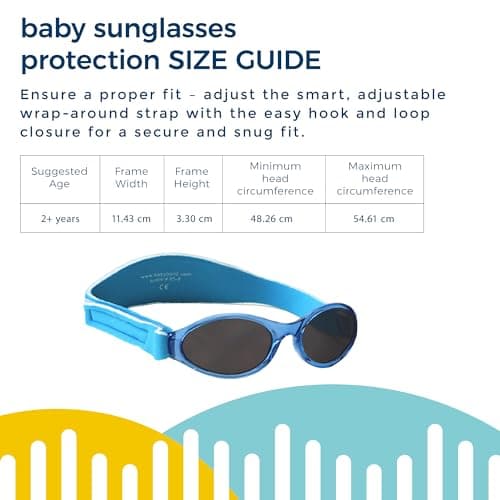 Banz Kids Sunglasses - Wrap Around Kids & Toddler Sunglasses 2-5 Years, 100% UV Eye Protection - Shatter-Resitant Flexible Frame with Strap - Travel, Beach & Holiday Essentials — view 6