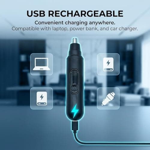 Nose Hair Trimmer for Men Women Rechargeable Eyebrow Facial Hair Trimming — view 4