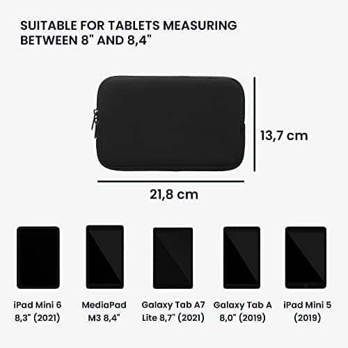 kwmobile Neoprene Pouch Compatible with 8"-8,4" Tablet - Universal Sleeve Case Cover with Zipper for Tablet - Black — view 6