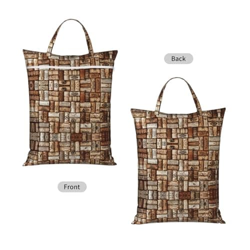 Wine cork Print Large Travel Laundry Bags,Washable Dirty Clothes Bags for Travel,Dry & Wet Use. — view 2