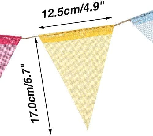 DERDOUT 1 Strip, Multicolor Outdoor Waterproof Triangle Flags Imitated Linen Burlap Bunting Supply for Wedding Birthday Party Home Festival Decoration — view 2