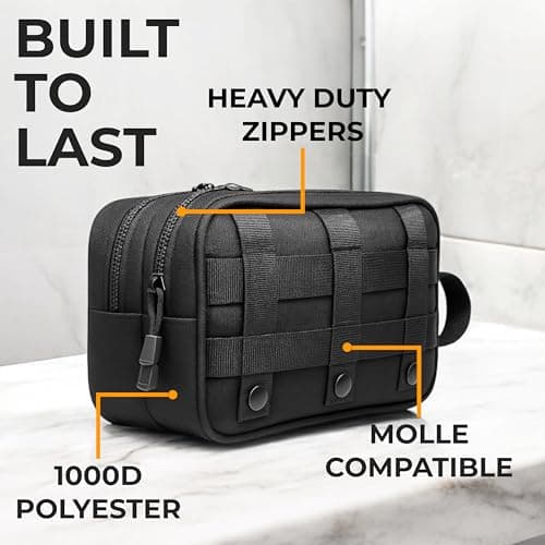 ARMORWERK Professional Tactical Toiletry Bag for Men - Extra Large Wet & Dry Compartment Separate Dopp Kit, Tactical Molle Travel Toiletry Bag — Perfect Mens Toiletry Travel Bag or Dopp Kit Men, — view 3