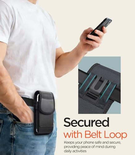 URDIKKG Phone Holster for iPhone 17/16/15/14/13 Pro Max and Plus, L-Black — view 5