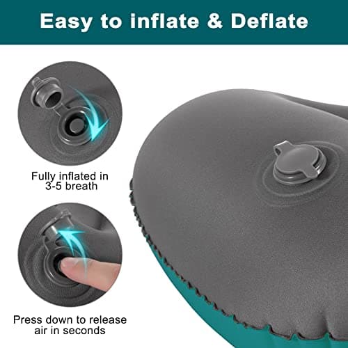 Eono Ultralight Inflatable Camping Pillows for Adults, Compressible Compact Travel Inflatable Pillow, Comfortable Ergonomic Blow Up Air Pillow for Camping, Hiking, Beach, Fishing — view 5