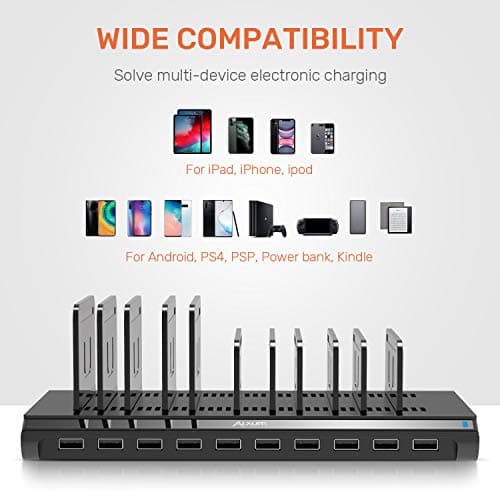 Alxum 10 Port USB Charging Station 60W Multi Desktop Phone Tablet Charger — view 5