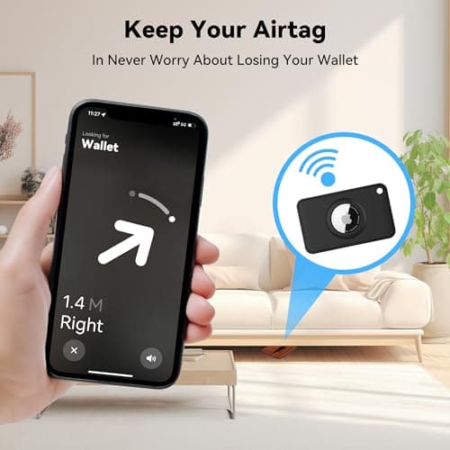 Airtag Wallet Holder 2 Pack - Ultra Thin & Flexible Air tag Card Case for Passport, Handbag,Backpack Wallet, Clutch, Pocket (Black, Airtag Not Included) — view 4