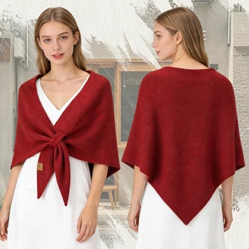 Ladiery Triangular Pashmina Wraps for Women, Premium Spring Autumn Winter Knitted Shawl, Soft Warm Scarf for Travel Party Daily Wear Gift — view 2