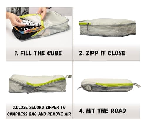 SUITEDNOMAD Ultralight Compression Packing Cubes Set, Suitcase and Backpack Travel Organiser Bags — view 5