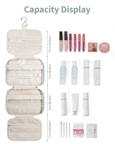 Narwey Hanging Travel Toiletry Bag for Women Toiletries Wash Bag — view 3