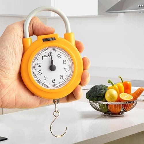 Handwear Scale, 10 Kg Manual Luggage Scale Spring Scale Feather -Scale Scale with Luggage Hook Hängewhaage (Yellow) — view 4
